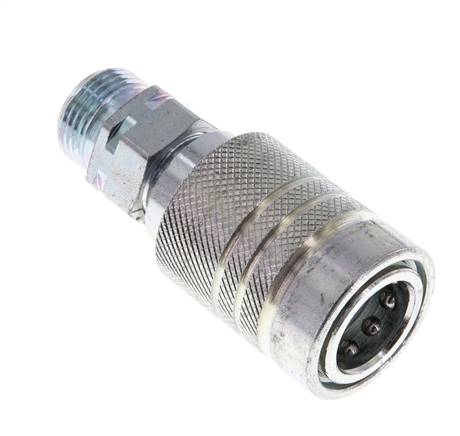 Steel DN 10 Hydraulic Coupling Socket 12 mm S Compression Ring ISO 7241-1 A/8434-1 D 17.3mm