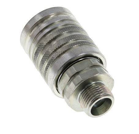 Steel DN 12.5 Hydraulic Coupling Socket 12 mm S Compression Ring ISO 7241-1 A/8434-1 D 20.5mm