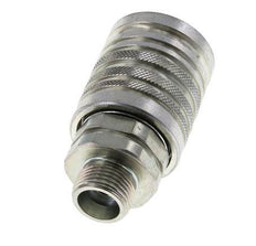 Steel DN 12.5 Hydraulic Coupling Socket 12 mm S Compression Ring ISO 7241-1 A/8434-1 D 20.5mm