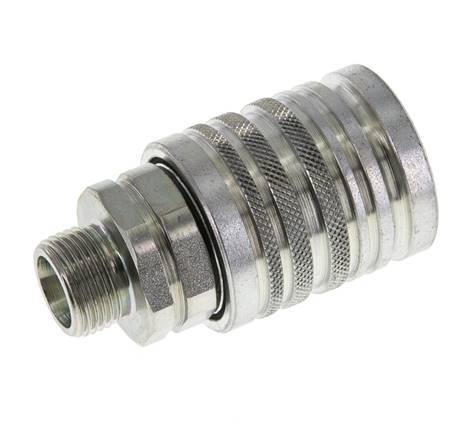 Steel DN 12.5 Hydraulic Coupling Socket 12 mm S Compression Ring ISO 7241-1 A/8434-1 D 20.5mm