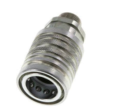 Steel DN 12.5 Hydraulic Coupling Socket 12 mm S Compression Ring ISO 7241-1 A/8434-1 D 20.5mm