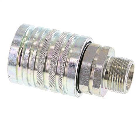 Steel DN 12.5 Hydraulic Coupling Socket 14 mm S Compression Ring ISO 7241-1 A/8434-1 D 20.5mm