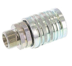 Steel DN 12.5 Hydraulic Coupling Socket 14 mm S Compression Ring ISO 7241-1 A/8434-1 D 20.5mm