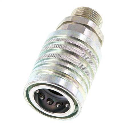 Steel DN 12.5 Hydraulic Coupling Socket 14 mm S Compression Ring ISO 7241-1 A/8434-1 D 20.5mm