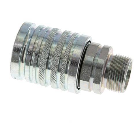 Steel DN 12.5 Hydraulic Coupling Socket 16 mm S Compression Ring ISO 7241-1 A/8434-1 D 20.5mm