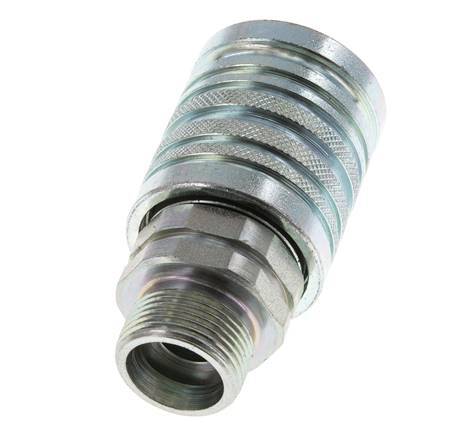 Steel DN 12.5 Hydraulic Coupling Socket 16 mm S Compression Ring ISO 7241-1 A/8434-1 D 20.5mm