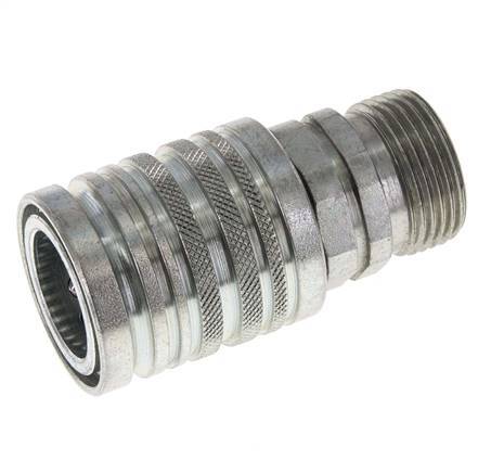 Steel DN 12.5 Hydraulic Coupling Socket 20 mm S Compression Ring ISO 7241-1 A/8434-1 D 20.5mm