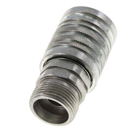 Steel DN 12.5 Hydraulic Coupling Socket 20 mm S Compression Ring ISO 7241-1 A/8434-1 D 20.5mm