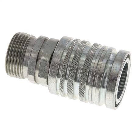Steel DN 12.5 Hydraulic Coupling Socket 20 mm S Compression Ring ISO 7241-1 A/8434-1 D 20.5mm
