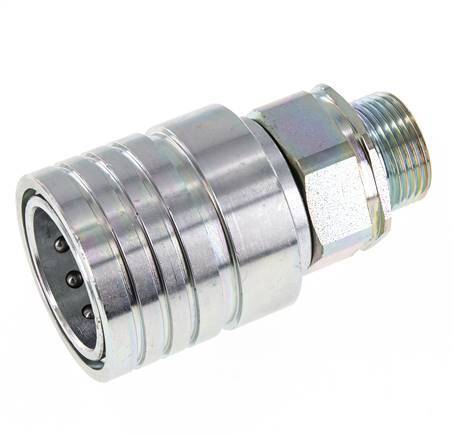 Steel DN 25 Hydraulic Coupling Socket 20 mm S Compression Ring ISO 7241-1 A/8434-1 D 34.3mm