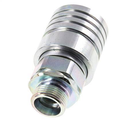 Steel DN 25 Hydraulic Coupling Socket 20 mm S Compression Ring ISO 7241-1 A/8434-1 D 34.3mm