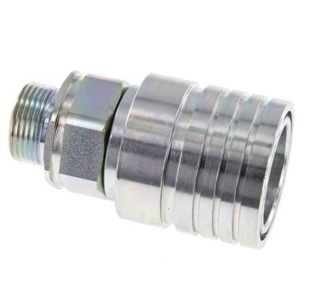 Steel DN 25 Hydraulic Coupling Socket 20 mm S Compression Ring ISO 7241-1 A/8434-1 D 34.3mm