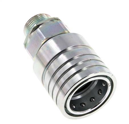 Steel DN 25 Hydraulic Coupling Socket 20 mm S Compression Ring ISO 7241-1 A/8434-1 D 34.3mm