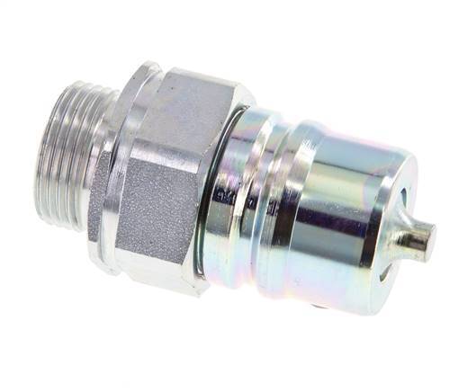 Steel DN 25 Hydraulic Coupling Plug 22 mm L Compression Ring ISO 7241-1 A/8434-1 D 34.3mm