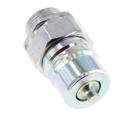 Steel DN 25 Hydraulic Coupling Plug 22 mm L Compression Ring ISO 7241-1 A/8434-1 D 34.3mm