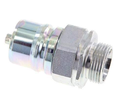 Steel DN 25 Hydraulic Coupling Plug 22 mm L Compression Ring ISO 7241-1 A/8434-1 D 34.3mm