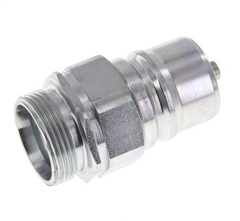 Steel DN 25 Hydraulic Coupling Plug 28 mm L Compression Ring ISO 7241-1 A/8434-1 D 34.3mm