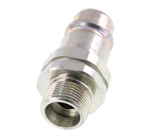 Steel DN 12.5 Hydraulic Coupling Plug 14 mm S Compression Ring ISO 7241-1 A/8434-1 D 20.5mm