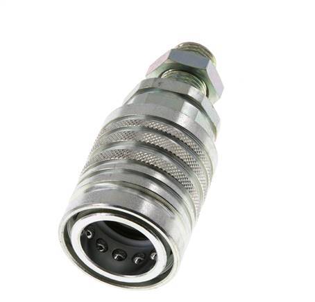Steel DN 12.5 Hydraulic Coupling Socket 10 mm L Compression Ring Bulkhead ISO 7241-1 A/8434-1 D 20.5mm