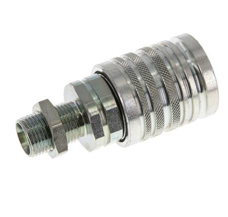 Steel DN 12.5 Hydraulic Coupling Socket 12 mm L Compression Ring Bulkhead ISO 7241-1 A/8434-1 D 20.5mm