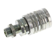 Steel DN 12.5 Hydraulic Coupling Socket 12 mm L Compression Ring Bulkhead ISO 7241-1 A/8434-1 D 20.5mm