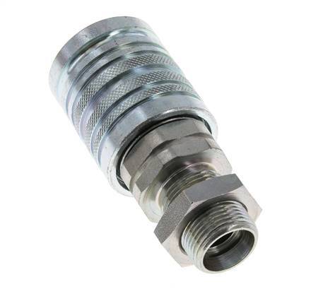 Steel DN 12.5 Hydraulic Coupling Socket 15 mm L Compression Ring Bulkhead ISO 7241-1 A/8434-1 D 20.5mm