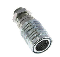 Steel DN 12.5 Hydraulic Coupling Socket 15 mm L Compression Ring Bulkhead ISO 7241-1 A/8434-1 D 20.5mm