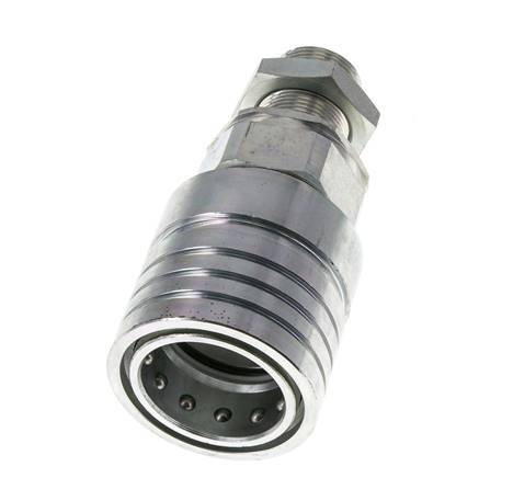 Steel DN 25 Hydraulic Coupling Socket 18 mm L Compression Ring Bulkhead ISO 7241-1 A/8434-1 D 34.3mm