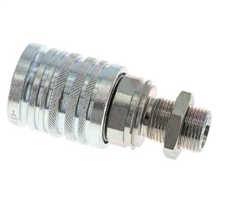 Steel DN 12.5 Hydraulic Coupling Socket 12 mm S Compression Ring Bulkhead ISO 7241-1 A/8434-1 D 20.5mm