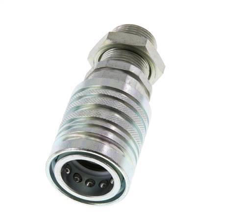 Steel DN 12.5 Hydraulic Coupling Socket 16 mm S Compression Ring Bulkhead ISO 7241-1 A/8434-1 D 20.5mm