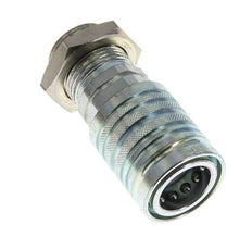 Steel DN 12.5 Hydraulic Coupling Socket 20 mm S Compression Ring Bulkhead ISO 7241-1 A/8434-1 D 20.5mm