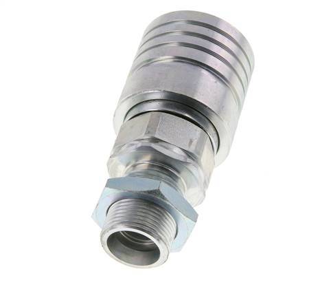 Steel DN 25 Hydraulic Coupling Socket 20 mm S Compression Ring Bulkhead ISO 7241-1 A/8434-1 D 34.3mm