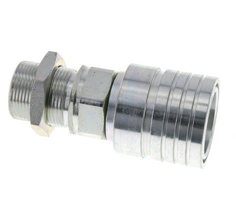 Steel DN 25 Hydraulic Coupling Socket 25 mm S Compression Ring Bulkhead ISO 7241-1 A/8434-1 D 34.3mm