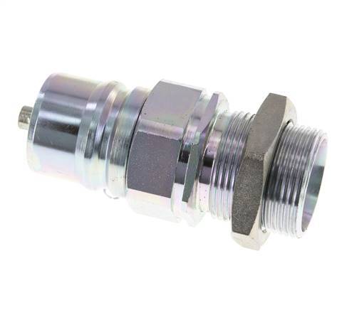 Steel DN 25 Hydraulic Coupling Plug 28 mm L Compression Ring Bulkhead ISO 7241-1 A/8434-1 D 34.3mm