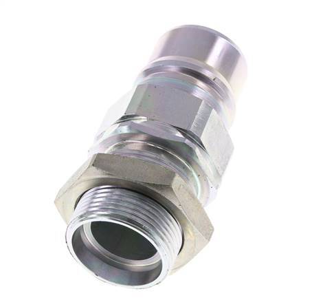 Steel DN 25 Hydraulic Coupling Plug 28 mm L Compression Ring Bulkhead ISO 7241-1 A/8434-1 D 34.3mm