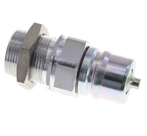 Steel DN 25 Hydraulic Coupling Plug 28 mm L Compression Ring Bulkhead ISO 7241-1 A/8434-1 D 34.3mm