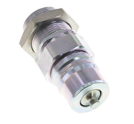 Steel DN 25 Hydraulic Coupling Plug 28 mm L Compression Ring Bulkhead ISO 7241-1 A/8434-1 D 34.3mm