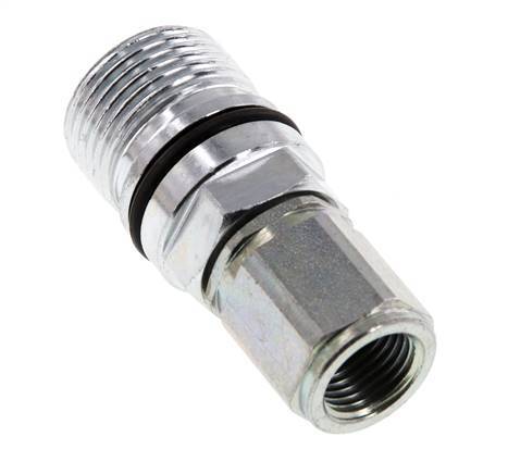 Steel DN 10 Hydraulic Coupling Socket M16x1.5 Female Threads ISO 14541 D M28 x 2
