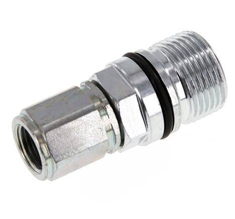 Steel DN 10 Hydraulic Coupling Socket M16x1.5 Female Threads ISO 14541 D M28 x 2