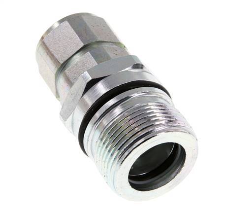 Steel DN 12.5 Hydraulic Coupling Socket M22x1.5 Female Threads ISO 14541 D M36 x 2