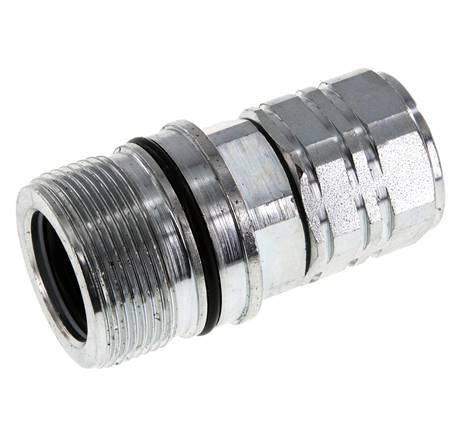 Steel DN 20 Hydraulic Coupling Socket M22x1.5 Female Threads ISO 14541 D M42 x 2