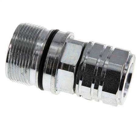 Steel DN 20 Hydraulic Coupling Socket M22x1.5 Female Threads ISO 14541 D M42 x 2