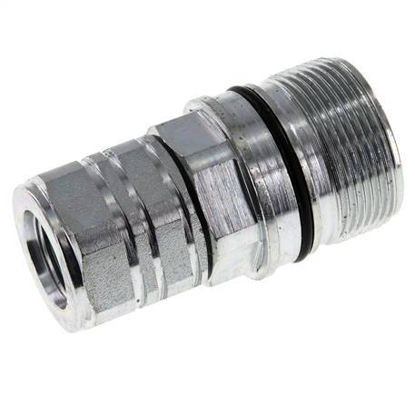 Steel DN 20 Hydraulic Coupling Socket M22x1.5 Female Threads ISO 14541 D M42 x 2