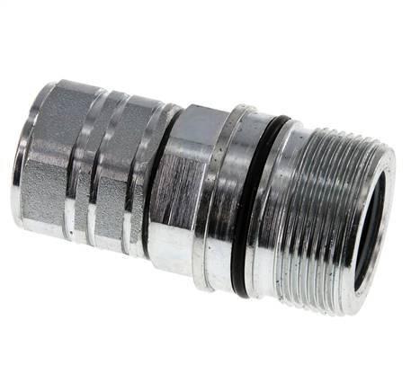 Steel DN 20 Hydraulic Coupling Socket M22x1.5 Female Threads ISO 14541 D M42 x 2