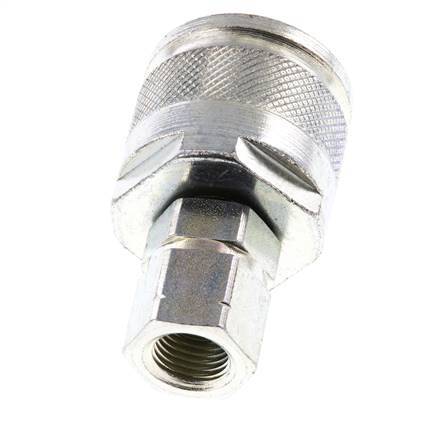 Steel DN 6.3 Hydraulic Coupling Plug G 1/4 inch Female Threads ISO 14541 D M24 x 2