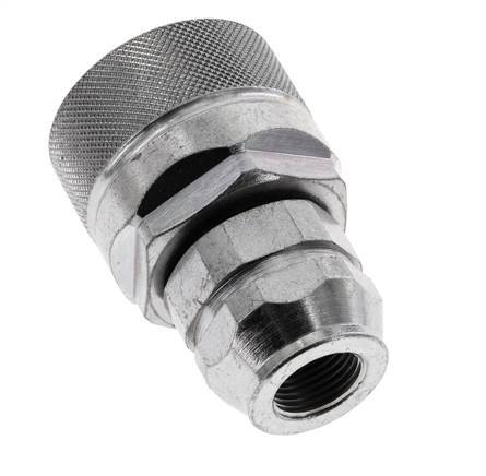 Steel DN 12.5 Hydraulic Coupling Plug G 3/8 inch Female Threads ISO 14541 D M36 x 2