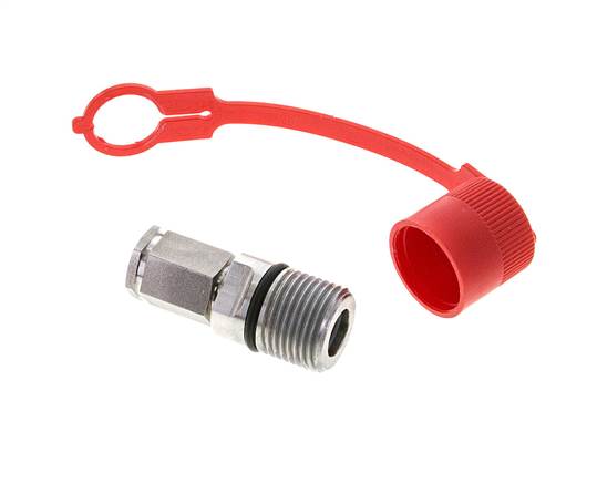 Stainless Steel DN 6.3 Hydraulic Coupling Socket G 1/4 inch Female Threads ISO 14541 D M24 x 2