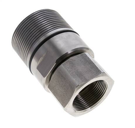 Stainless Steel DN 31.5 Hydraulic Coupling Socket G 1 1/2 inch Female Threads D M70 x 3