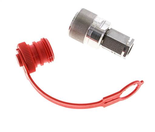 Stainless Steel DN 6.3 Hydraulic Coupling Plug G 1/4 inch Female Threads ISO 14541 D M24 x 2