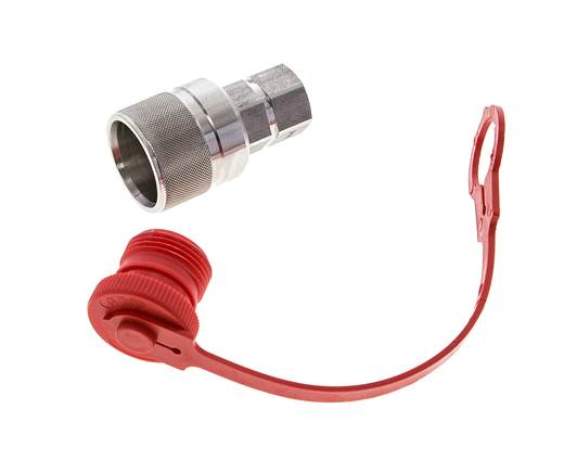 Stainless Steel DN 10 Hydraulic Coupling Plug G 3/8 inch Female Threads ISO 14541 D M28 x 2